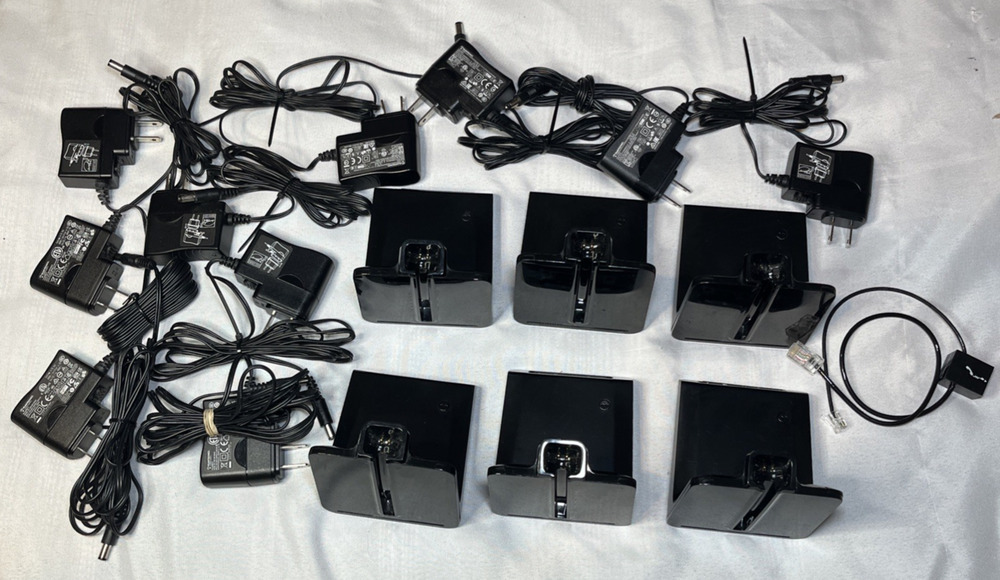Lot Of 6 Plantronics C054 Charging Base w/ 10ct Power Adapters Bulk